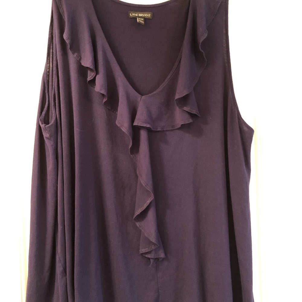 Lane Bryant navy tank with ruffle